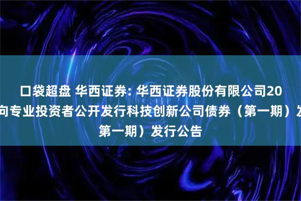 口袋超盘 华西证券: 华西证券股份有限公司2025年面向专业投资者公开发行科技创新公司债券（第一期）发行公告